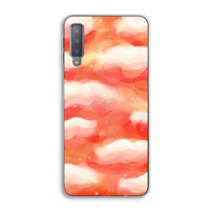 CaseCompany Lichte Wolken: Samsung Galaxy A7 (2018) Transparant Hoesje