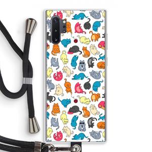 CaseCompany Kleurrijke katten: Samsung Galaxy Note 10 Plus Transparant Hoesje met koord