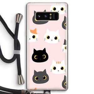 CaseCompany Katten: Samsung Galaxy Note 8 Transparant Hoesje met koord
