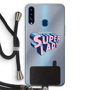 CaseCompany Superlady: Samsung Galaxy A20s Transparant Hoesje met koord