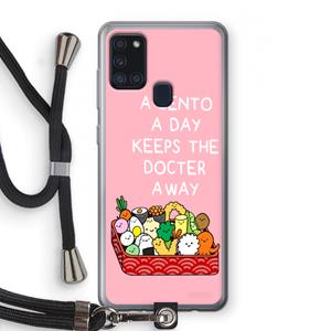 CaseCompany Bento a day: Samsung Galaxy A21s Transparant Hoesje met koord