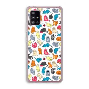 CaseCompany Kleurrijke katten: Samsung Galaxy A51 5G Transparant Hoesje
