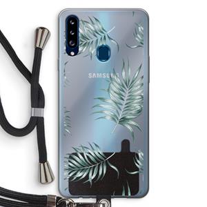 CaseCompany Simple leaves: Samsung Galaxy A20s Transparant Hoesje met koord