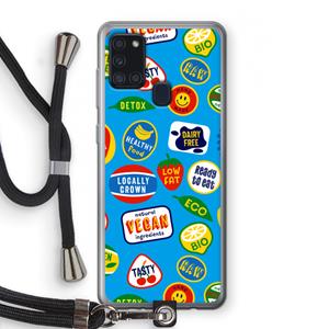 CaseCompany Fruitsticker: Samsung Galaxy A21s Transparant Hoesje met koord