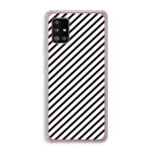 CaseCompany Strepen zwart-wit: Samsung Galaxy A51 5G Transparant Hoesje