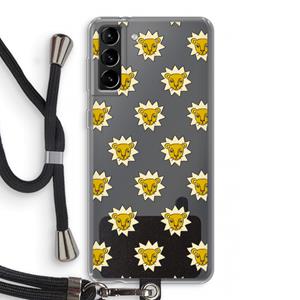 CaseCompany Leeuwenkoppen: Samsung Galaxy S21 Plus Transparant Hoesje met koord