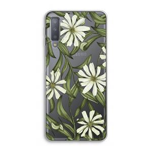 CaseCompany Wit bloemenpatroon: Samsung Galaxy A7 (2018) Transparant Hoesje