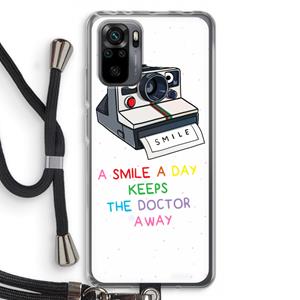 CaseCompany Smile: Xiaomi Redmi Note 10 Pro Transparant Hoesje met koord