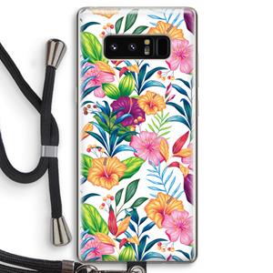 CaseCompany Tropisch 2: Samsung Galaxy Note 8 Transparant Hoesje met koord