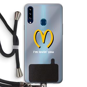CaseCompany I'm lovin' you: Samsung Galaxy A20s Transparant Hoesje met koord