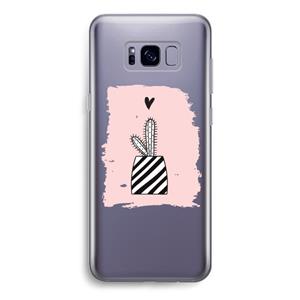 CaseCompany Zwart-wit cactus: Samsung Galaxy S8 Transparant Hoesje