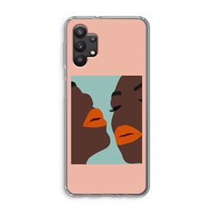 CaseCompany Orange lips: Samsung Galaxy A32 5G Transparant Hoesje
