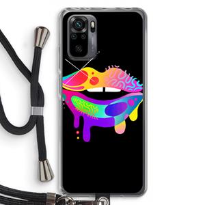 CaseCompany Lip Palette: Xiaomi Redmi Note 10 Pro Transparant Hoesje met koord