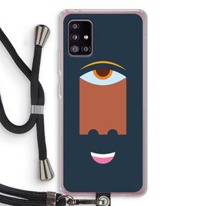 CaseCompany Mono M: Samsung Galaxy A51 5G Transparant Hoesje met koord
