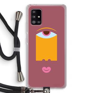 CaseCompany Mono V: Samsung Galaxy A51 5G Transparant Hoesje met koord