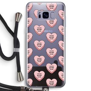 CaseCompany Chicks before dicks: Samsung Galaxy S8 Plus Transparant Hoesje met koord
