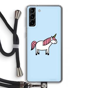 CaseCompany Eenhoorn: Samsung Galaxy S21 Plus Transparant Hoesje met koord