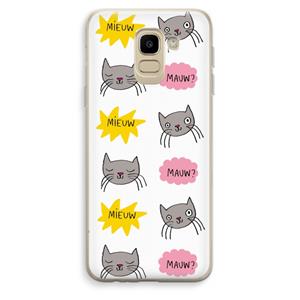CaseCompany Meow: Samsung Galaxy J6 (2018) Transparant Hoesje