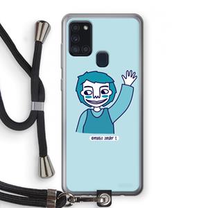 CaseCompany Zwaai: Samsung Galaxy A21s Transparant Hoesje met koord