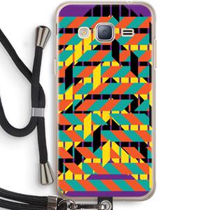 CaseCompany Skew Bee 2: Samsung Galaxy J3 (2016) Transparant Hoesje met koord