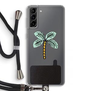 CaseCompany Palmboom: Samsung Galaxy S21 Plus Transparant Hoesje met koord