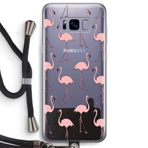 CaseCompany Anything Flamingoes: Samsung Galaxy S8 Plus Transparant Hoesje met koord