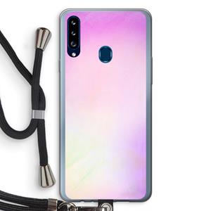 CaseCompany Flow mist pastel: Samsung Galaxy A20s Transparant Hoesje met koord