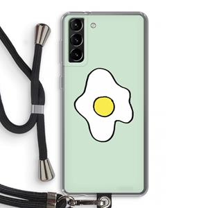 CaseCompany Spiegelei: Samsung Galaxy S21 Plus Transparant Hoesje met koord
