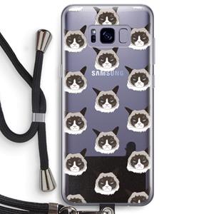 CaseCompany It's a Purrr Case: Samsung Galaxy S8 Plus Transparant Hoesje met koord