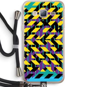 CaseCompany Skew Bee 3: Samsung Galaxy J3 (2016) Transparant Hoesje met koord