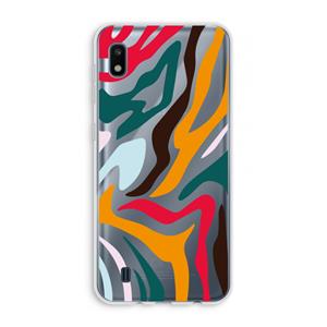 CaseCompany Colored Zebra: Samsung Galaxy A10 Transparant Hoesje