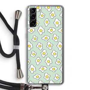 CaseCompany Spiegeleitjes: Samsung Galaxy S21 Plus Transparant Hoesje met koord