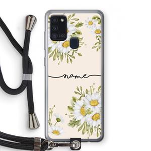 CaseCompany Daisies: Samsung Galaxy A21s Transparant Hoesje met koord