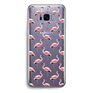 CaseCompany Flamingoprint groen: Samsung Galaxy S8 Transparant Hoesje