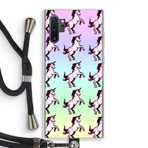 CaseCompany Musketon Unicorn: Samsung Galaxy Note 10 Plus Transparant Hoesje met koord