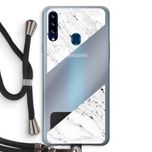 CaseCompany Biggest stripe: Samsung Galaxy A20s Transparant Hoesje met koord