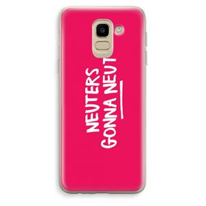 CaseCompany Neuters (roze): Samsung Galaxy J6 (2018) Transparant Hoesje