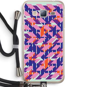 CaseCompany Skew Blush 3: Samsung Galaxy J3 (2016) Transparant Hoesje met koord