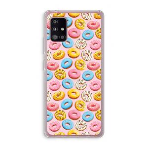 CaseCompany Pink donuts: Samsung Galaxy A51 5G Transparant Hoesje