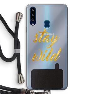 CaseCompany Stay wild: Samsung Galaxy A20s Transparant Hoesje met koord