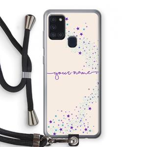 CaseCompany Sterren: Samsung Galaxy A21s Transparant Hoesje met koord