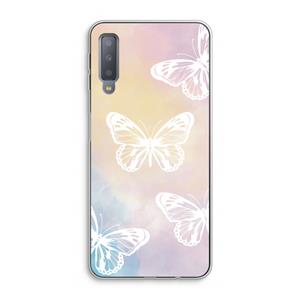 CaseCompany White butterfly: Samsung Galaxy A7 (2018) Transparant Hoesje