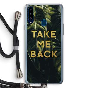 CaseCompany Take me back: Samsung Galaxy A20s Transparant Hoesje met koord