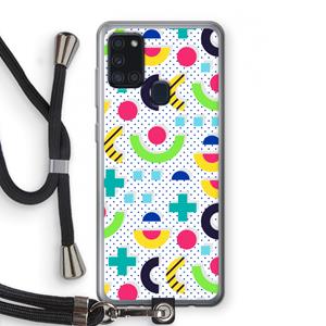 CaseCompany 8-bit N°1: Samsung Galaxy A21s Transparant Hoesje met koord
