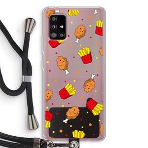 CaseCompany Chicken 'n Fries: Samsung Galaxy A51 5G Transparant Hoesje met koord
