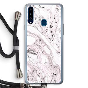 CaseCompany Mengelmoes: Samsung Galaxy A20s Transparant Hoesje met koord