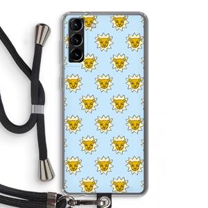 CaseCompany Leeuwenkoppen: Samsung Galaxy S21 Plus Transparant Hoesje met koord