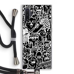 CaseCompany Vexx Black Mixtape: Samsung Galaxy Note 10 Plus Transparant Hoesje met koord