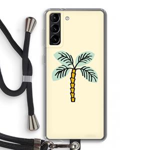 CaseCompany Palmboom: Samsung Galaxy S21 Plus Transparant Hoesje met koord