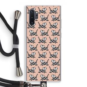 CaseCompany Zwarte poes: Samsung Galaxy Note 10 Plus Transparant Hoesje met koord